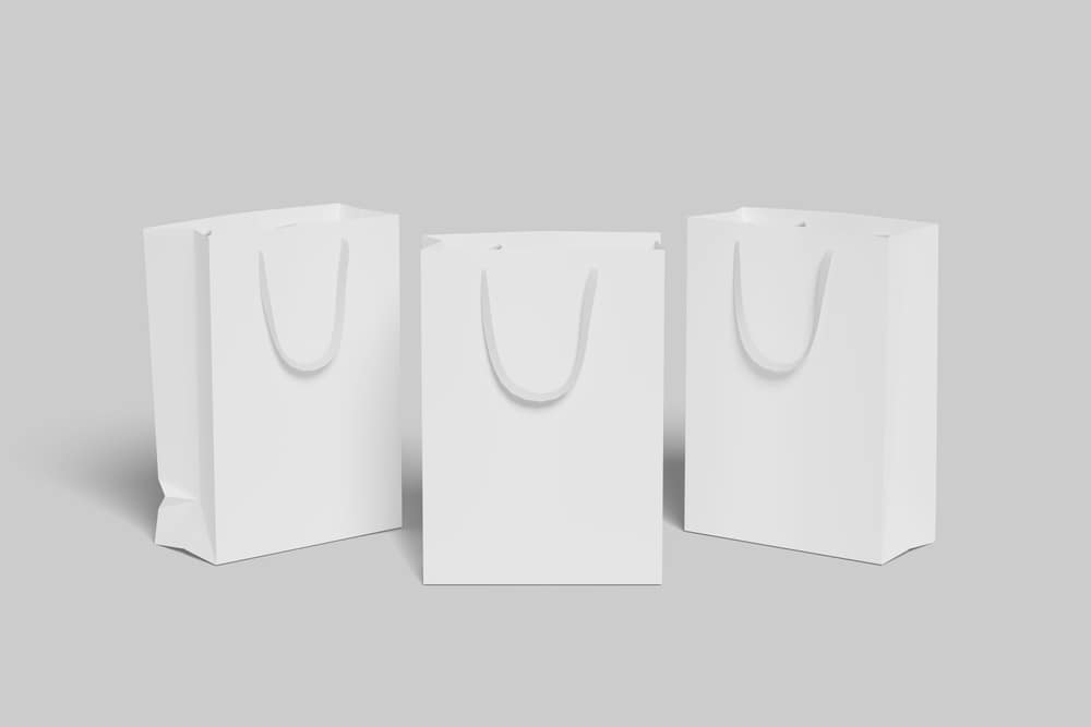 Realistic,Blank,Paperbag,Illustration,For,Mockup.,3d,Render.